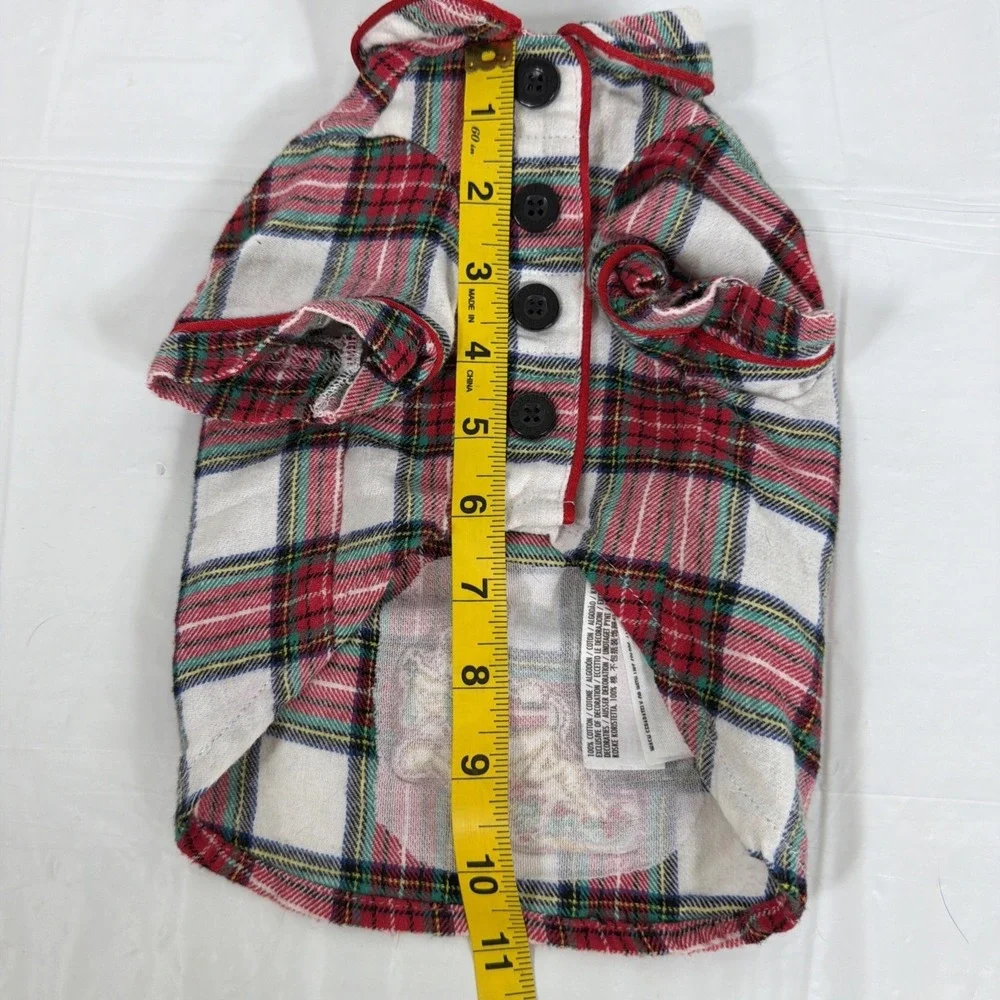 Disney Mickey Mouse Pluto‎ Dog Apparel Plaid Pajamas Xs